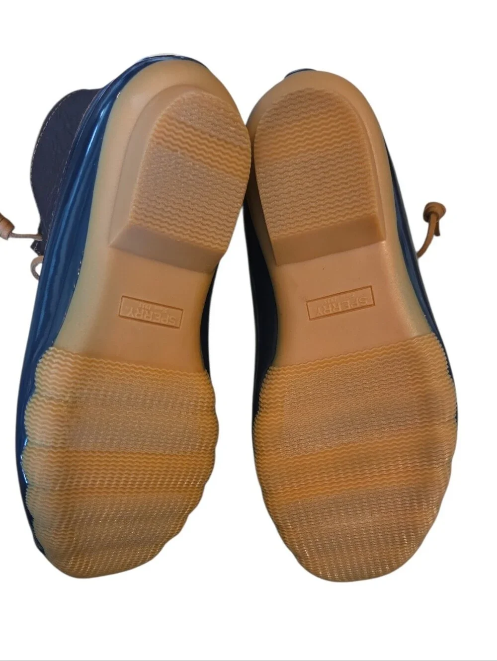 New Without Tags! Sperry Navy and Brown Saltwater Waterproof Duck Boot Size 6